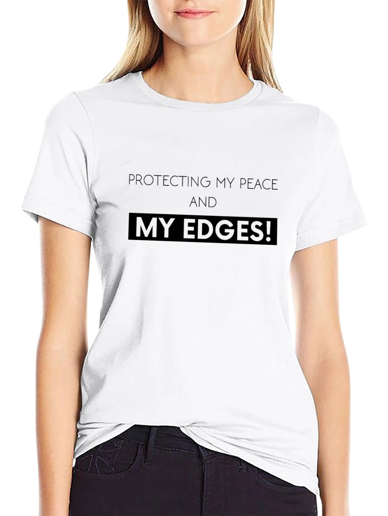 Protecting My Peace & Edges Black T-Shirt