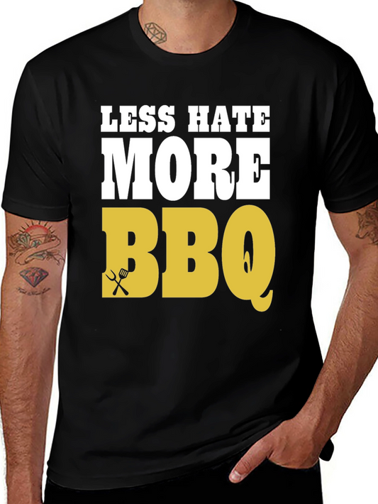Less Hate More BBQ Graphic Tee - Perfect for Grill Masters