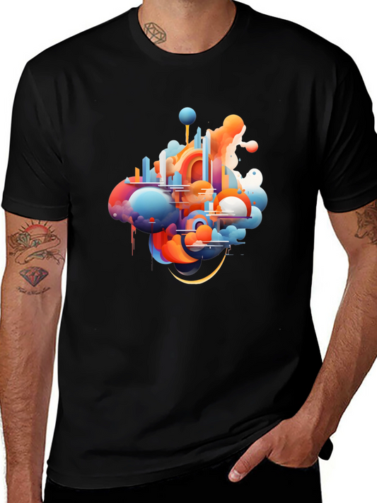 Abstract Cityscape Graphic T-Shirt