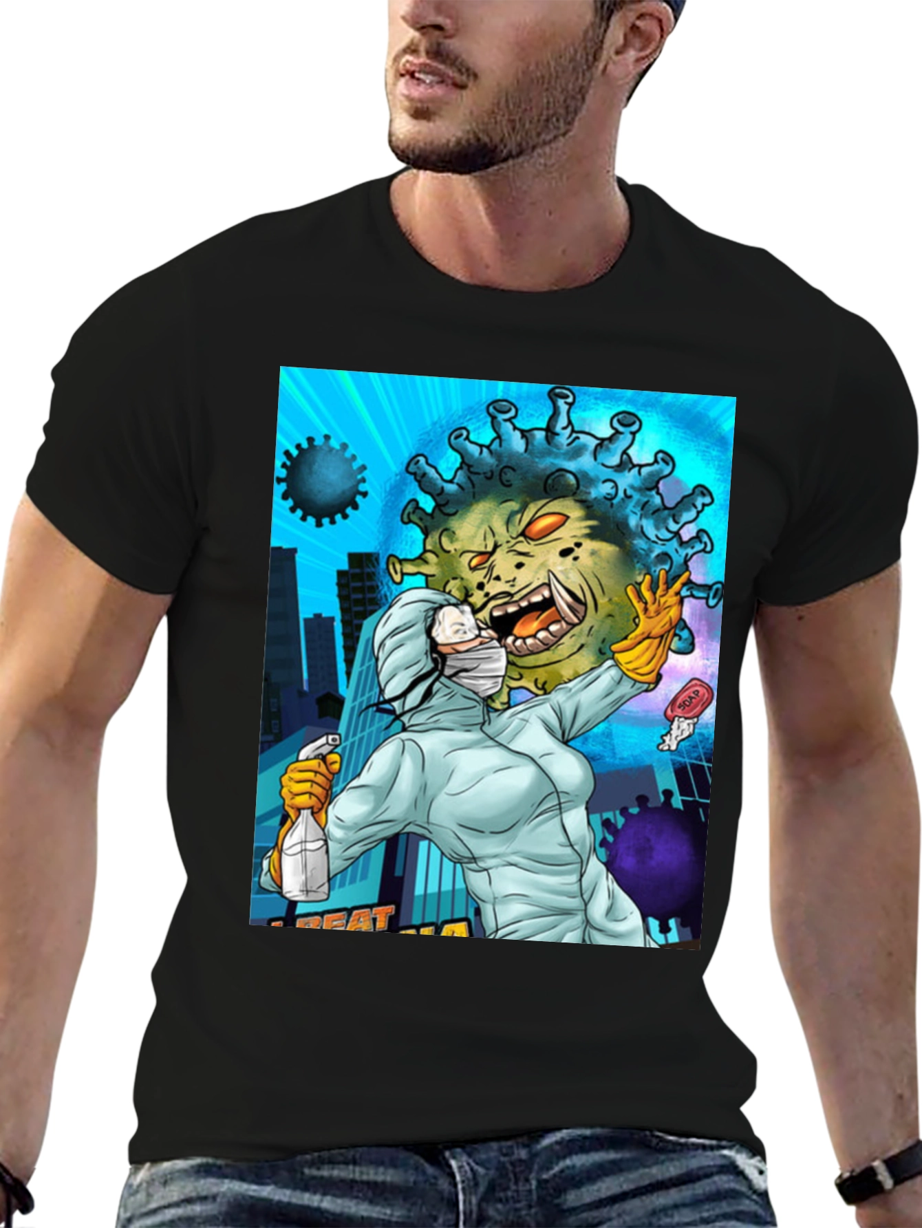 Beat the Virus T-Shirt - Black