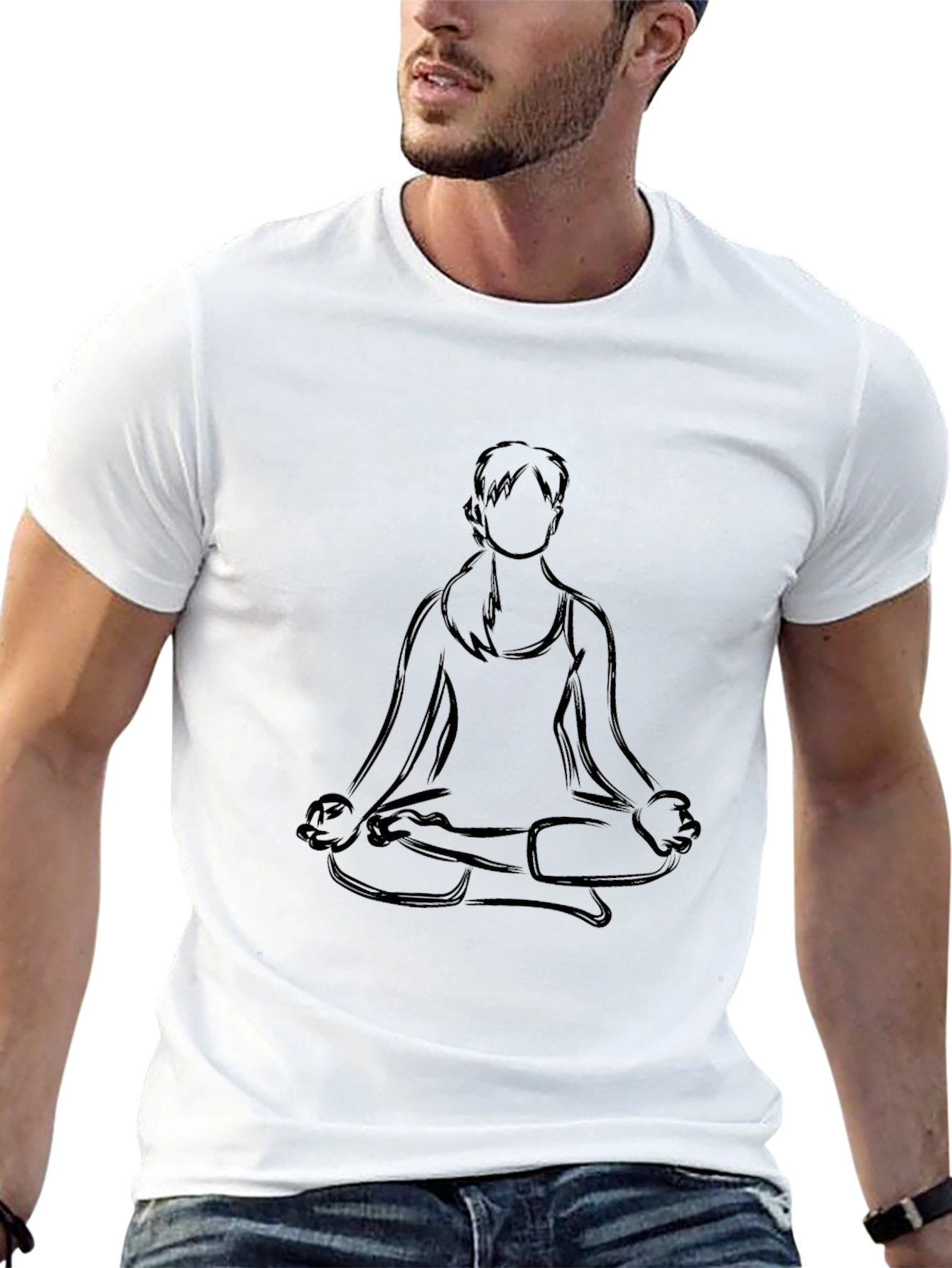 Yoga Pose T-Shirt - Relaxed Fit Black Tee