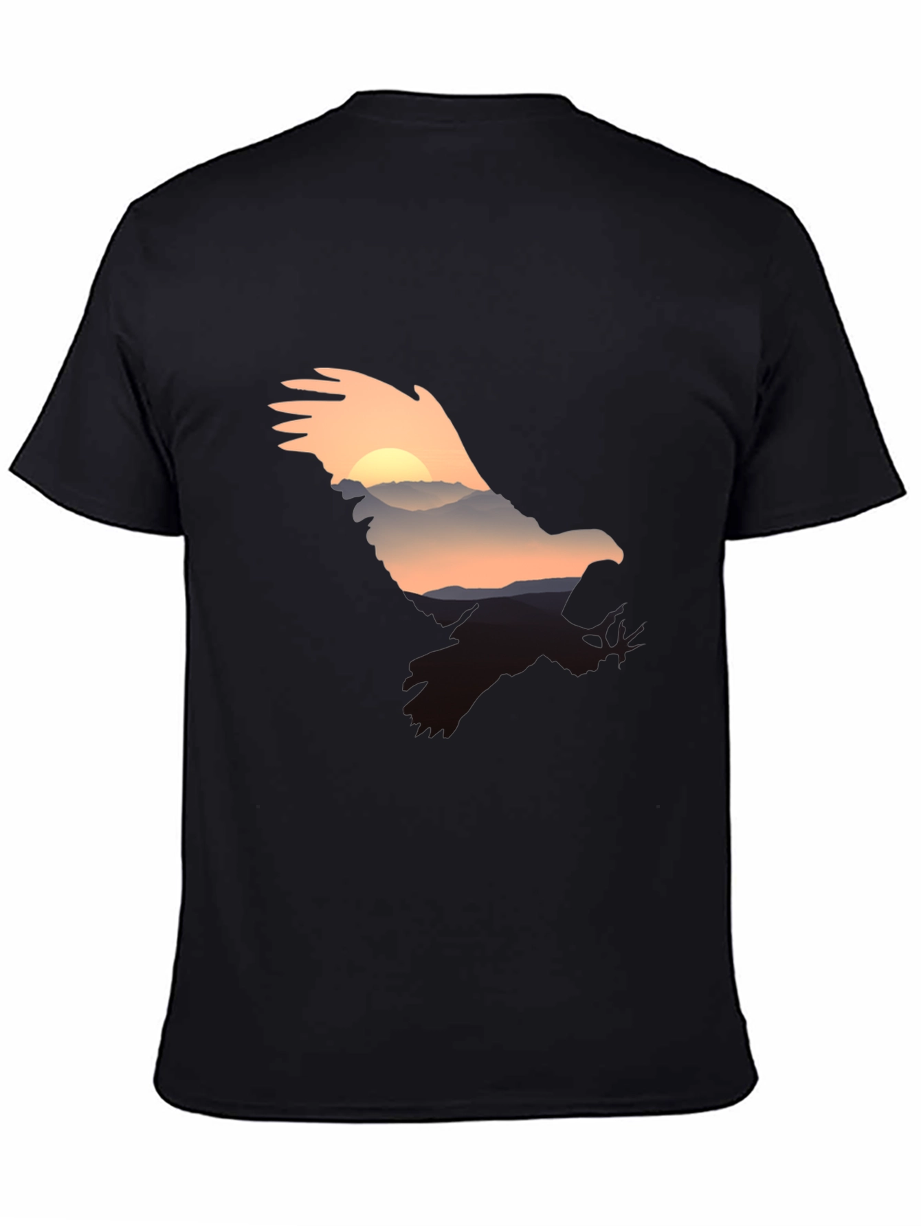 Eagle Sunset Graphic Tee - Mens Black T-Shirt