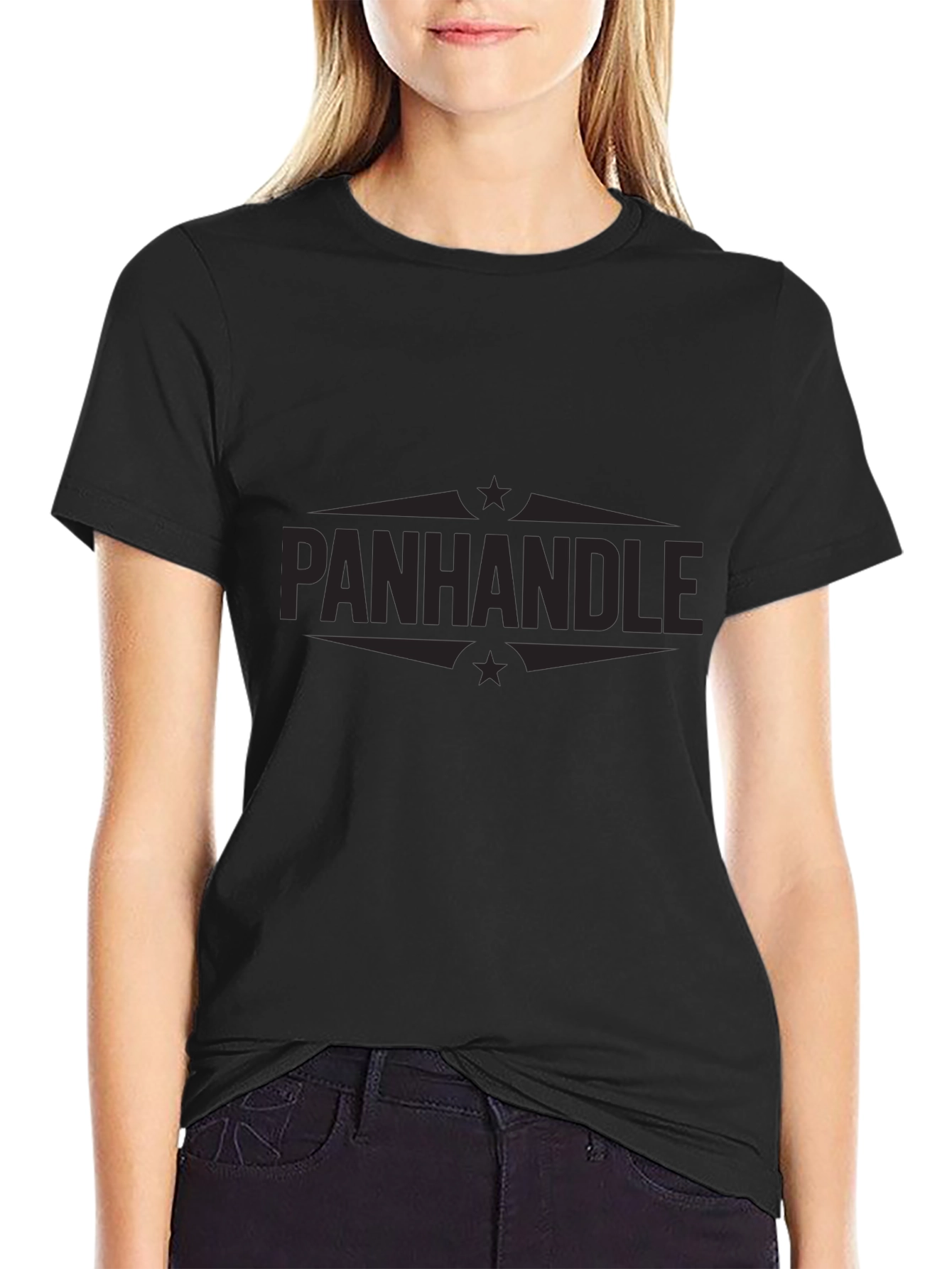 Mens Black Panhandle Graphic T-Shirt