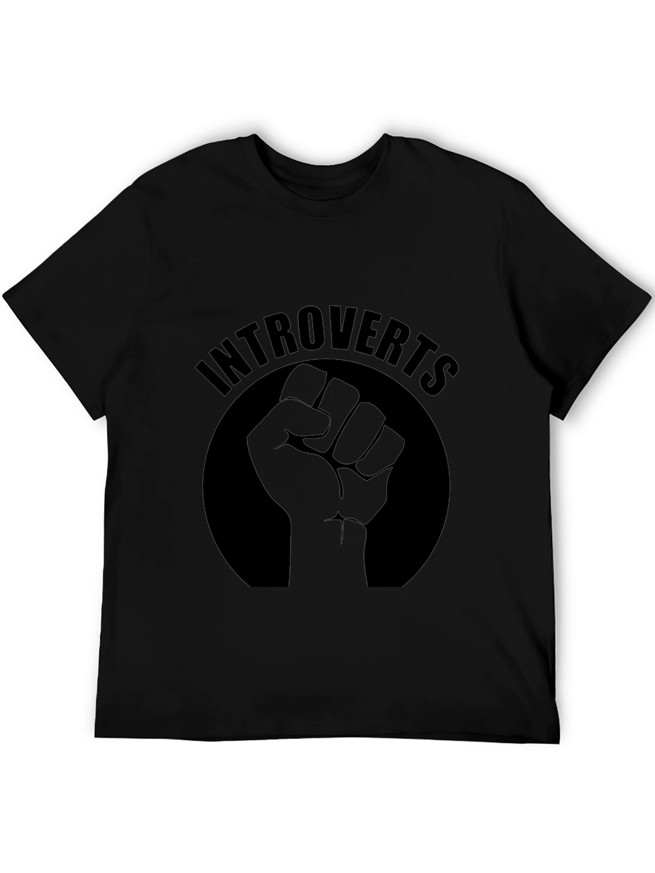 Introverts Fist Graphic Black T-Shirt
