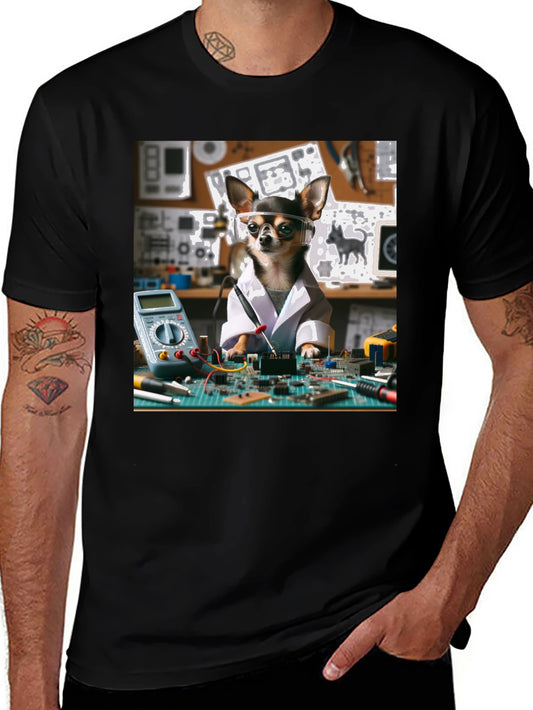 Scientist Chihuahua Graphic T-Shirt