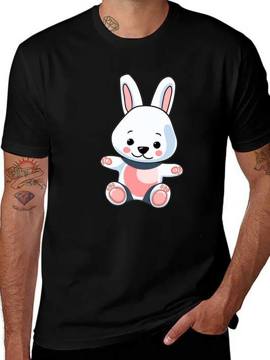 Cute Bunny Graphic Tee - Black T-Shirt