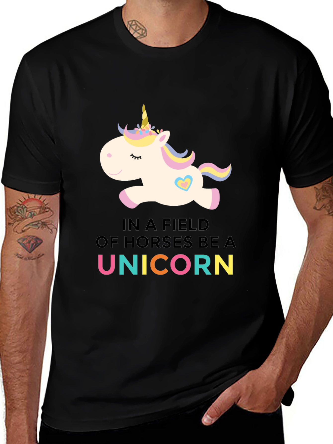 Be A Unicorn Black T-Shirt
