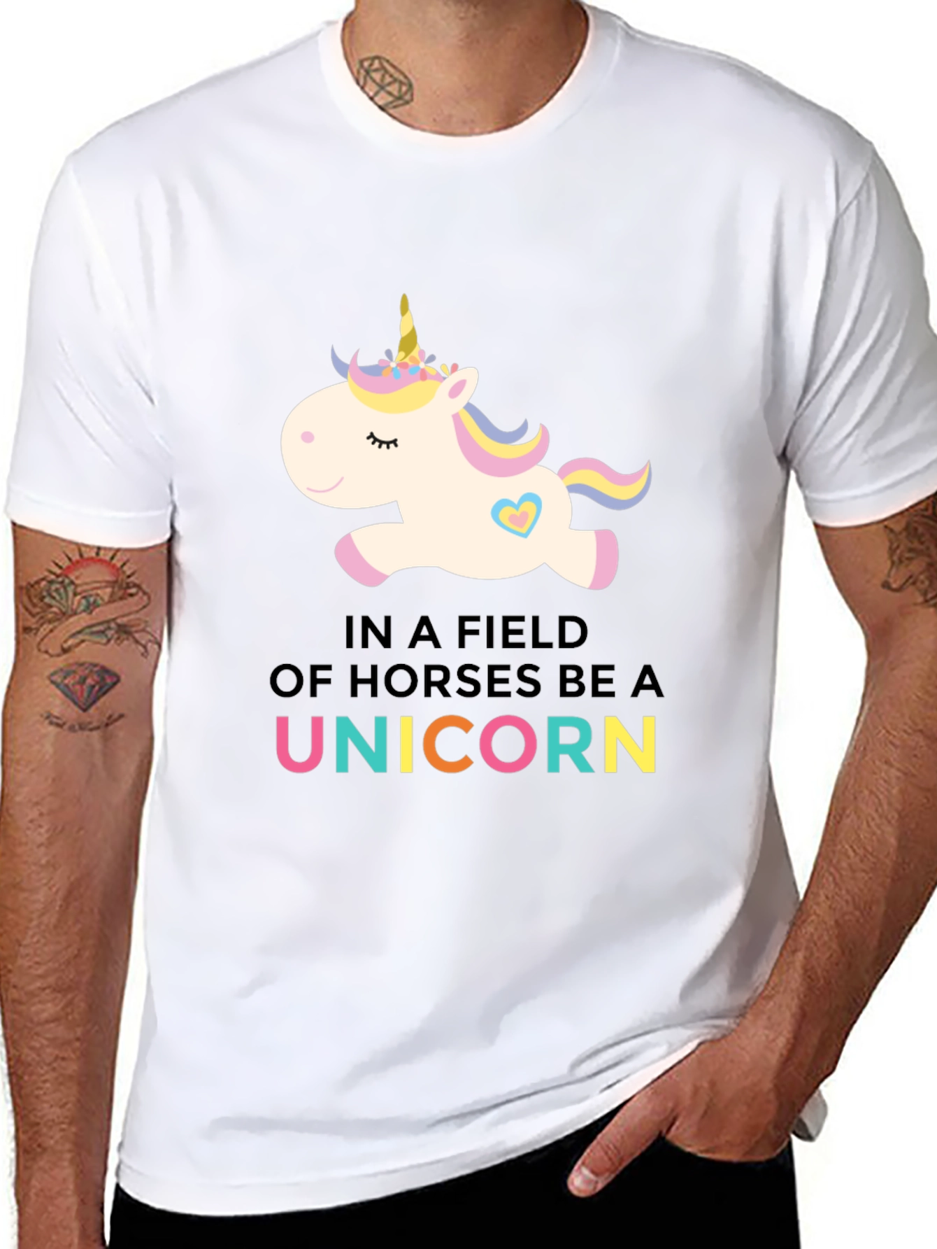 Be A Unicorn Black T-Shirt