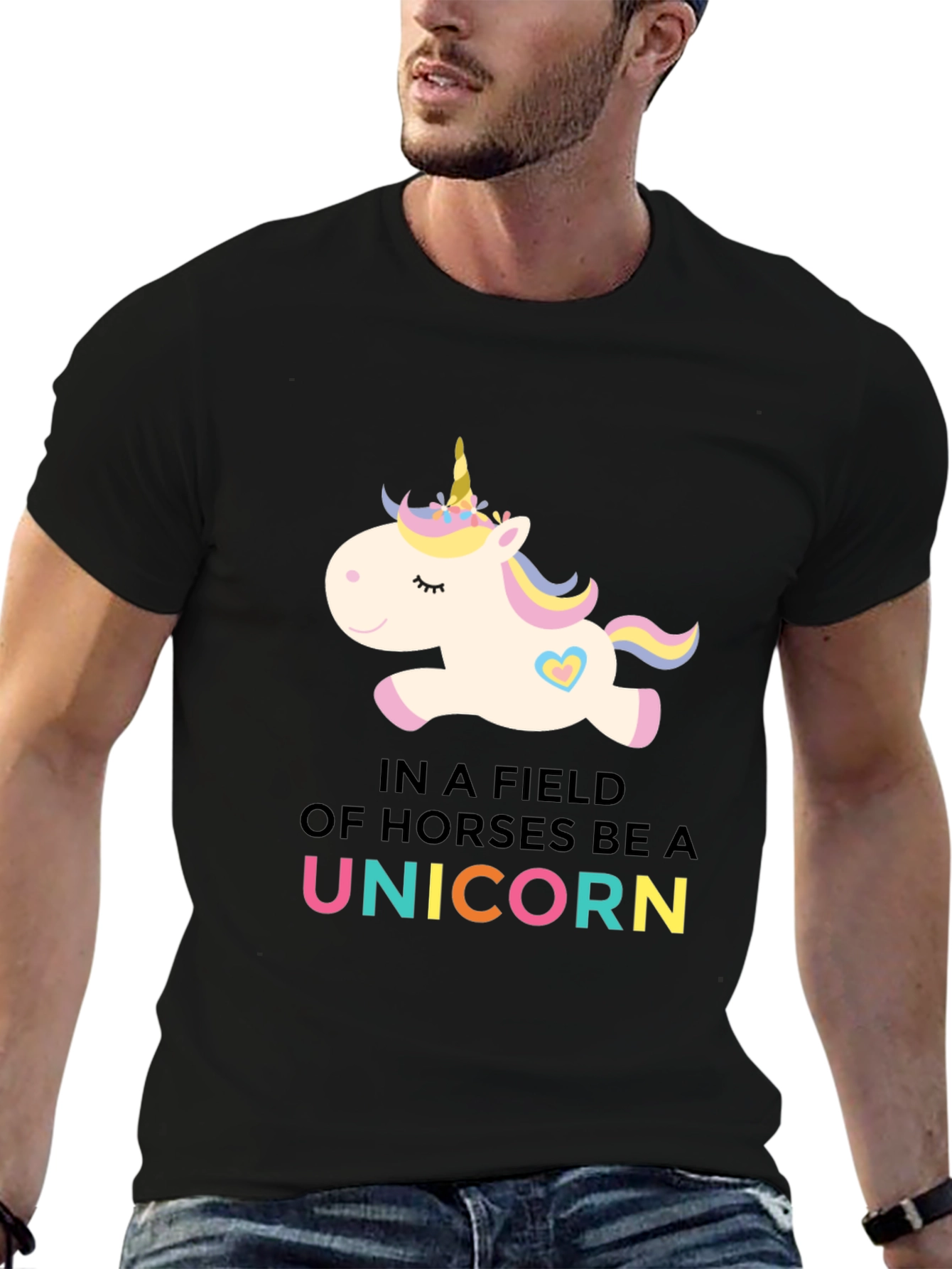 Be A Unicorn Black T-Shirt