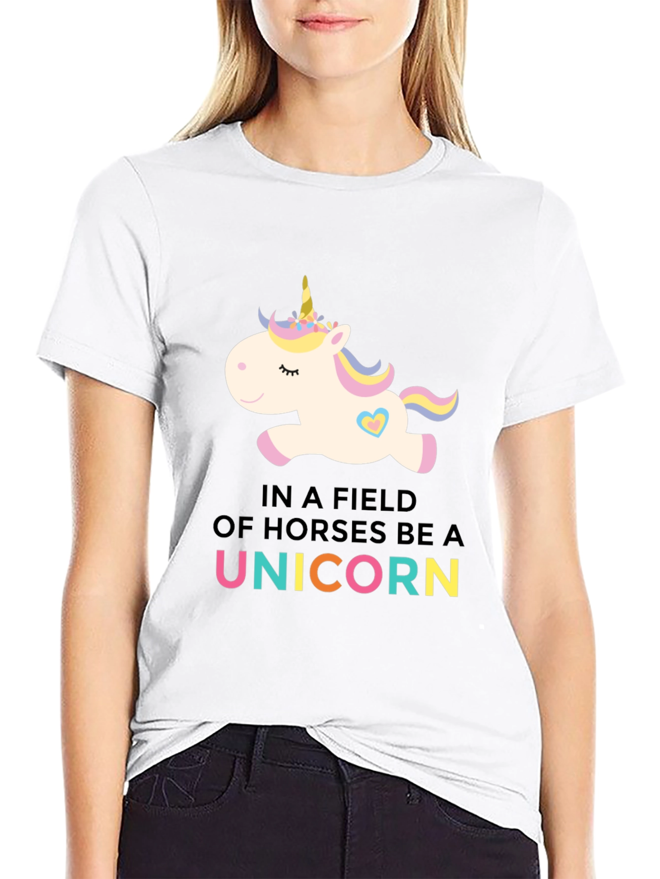 Be A Unicorn Black T-Shirt
