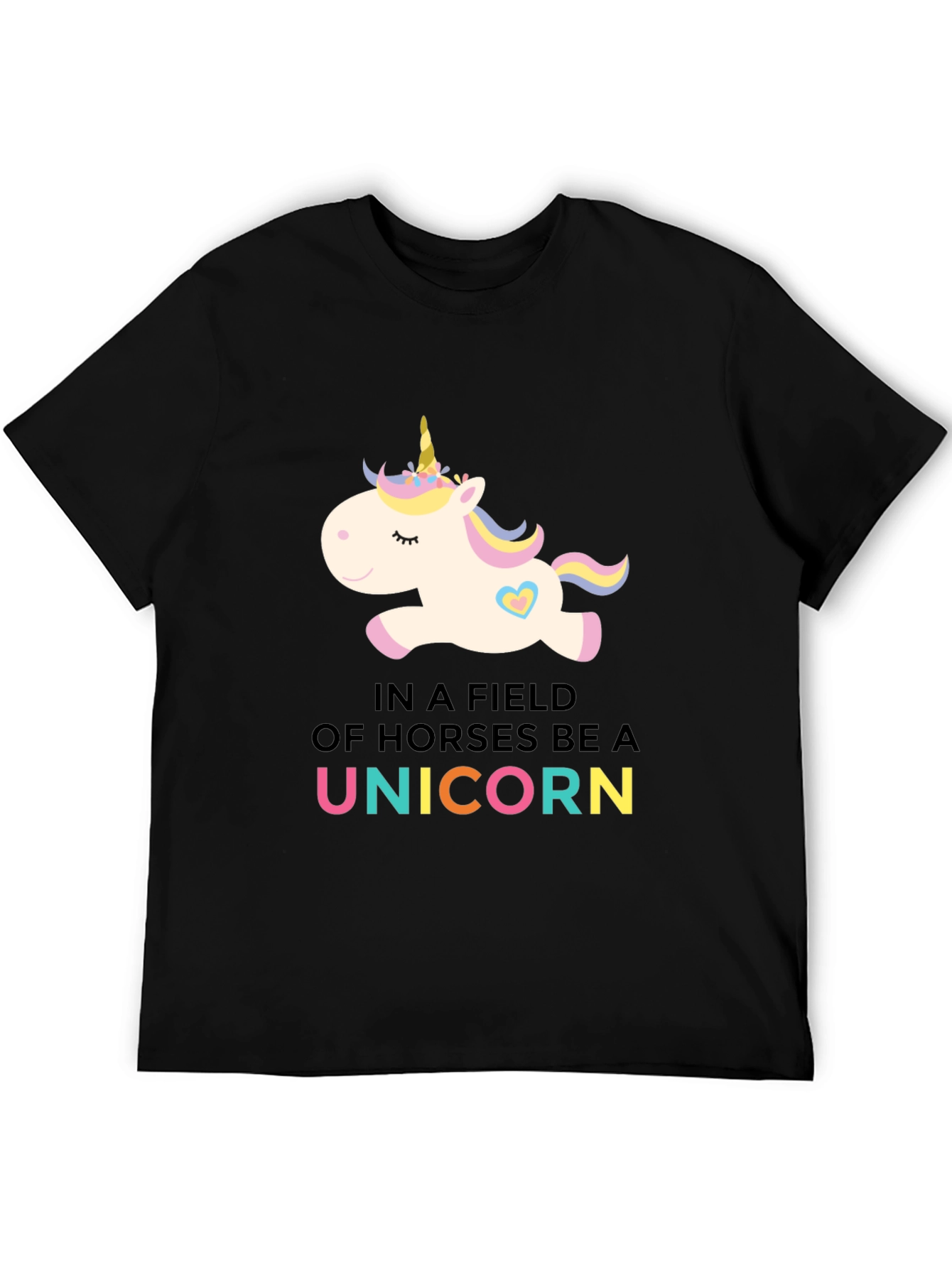 Be A Unicorn Black T-Shirt