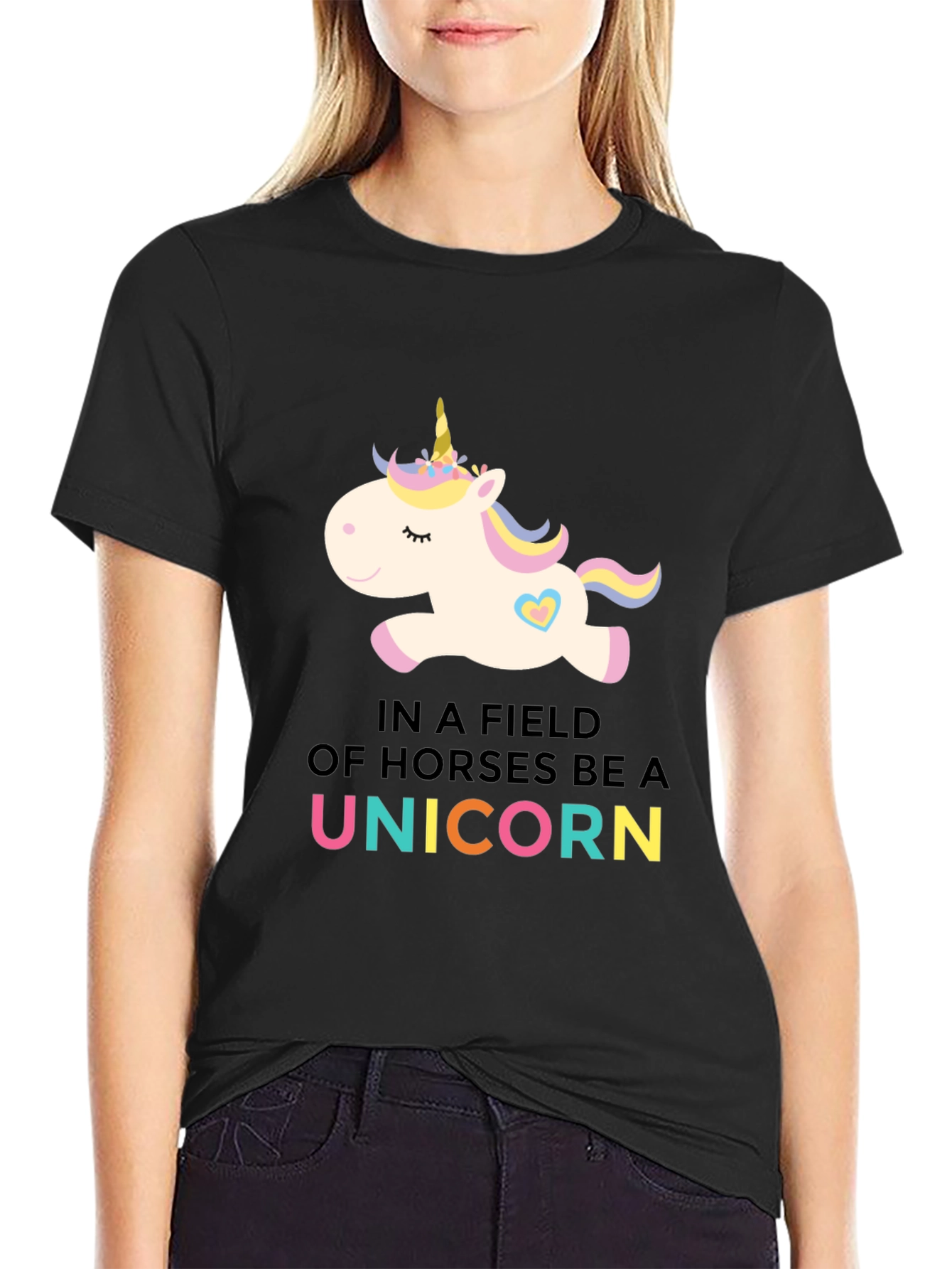 Be A Unicorn Black T-Shirt