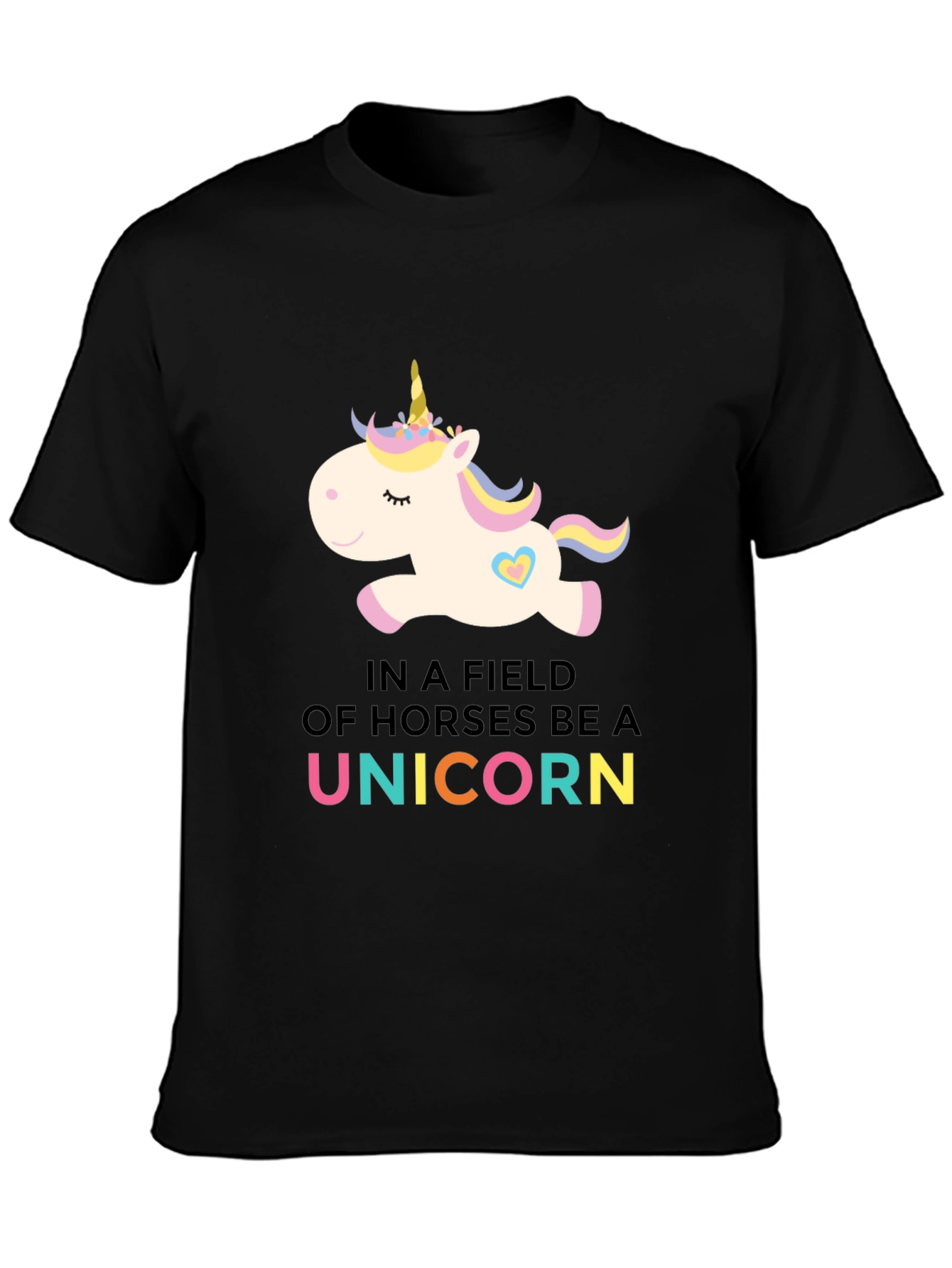 Be A Unicorn Black T-Shirt