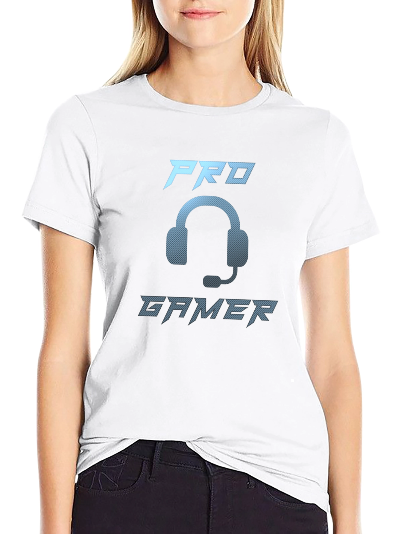 Pro Gamer Black T-Shirt - Gaming Headset Design