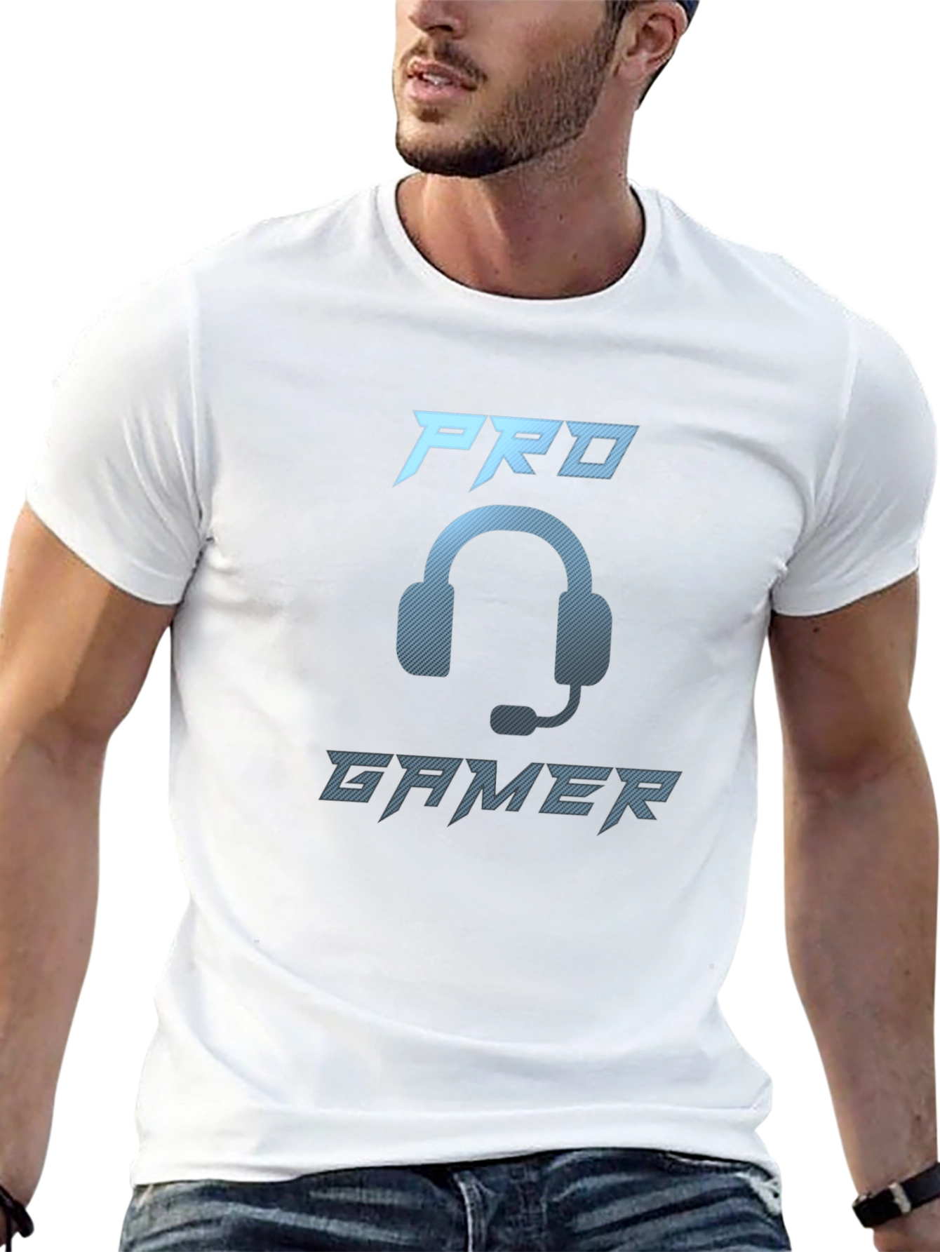 Pro Gamer Black T-Shirt - Gaming Headset Design