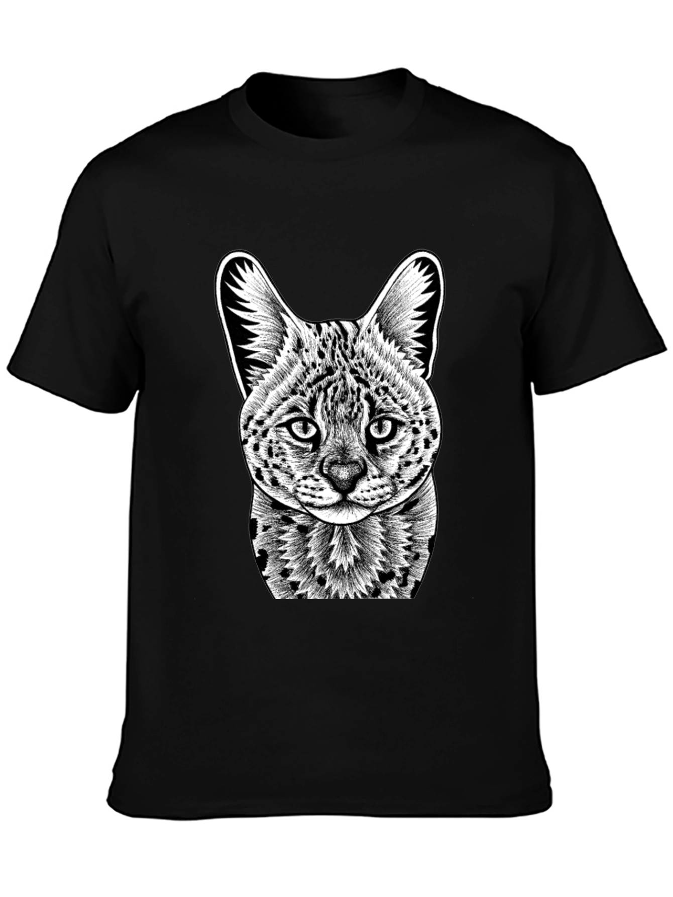 Serval Cat Graphic T-Shirt - Cool Animal Print Tee