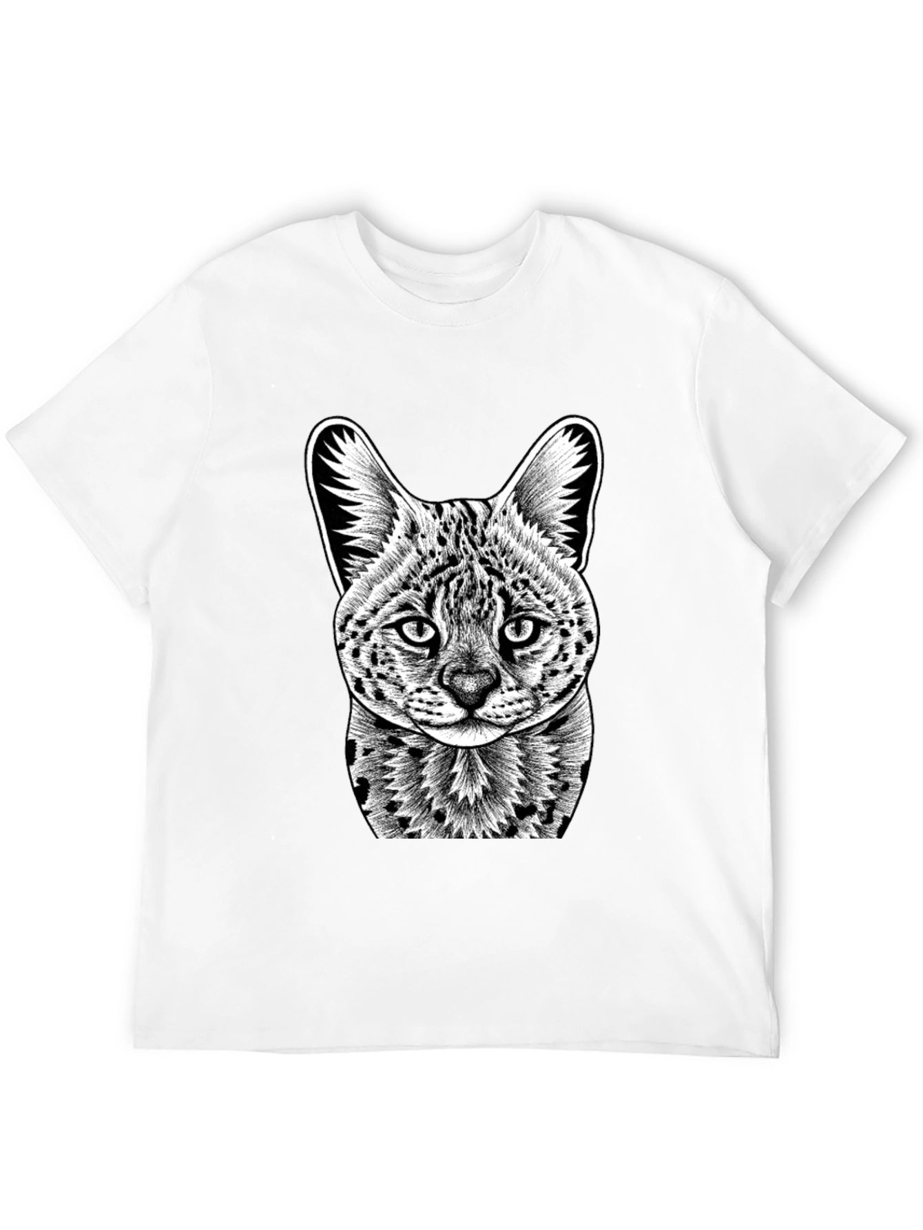 Serval Cat Graphic T-Shirt - Cool Animal Print Tee