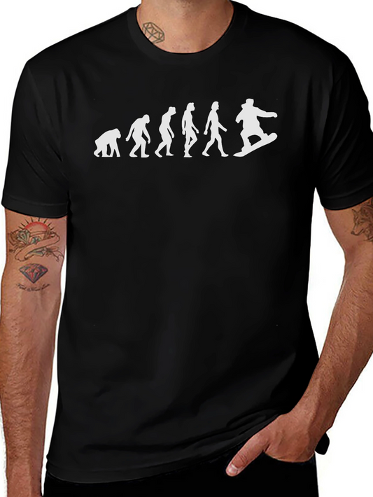 Evolution of Snowboarding Mens Black T-Shirt