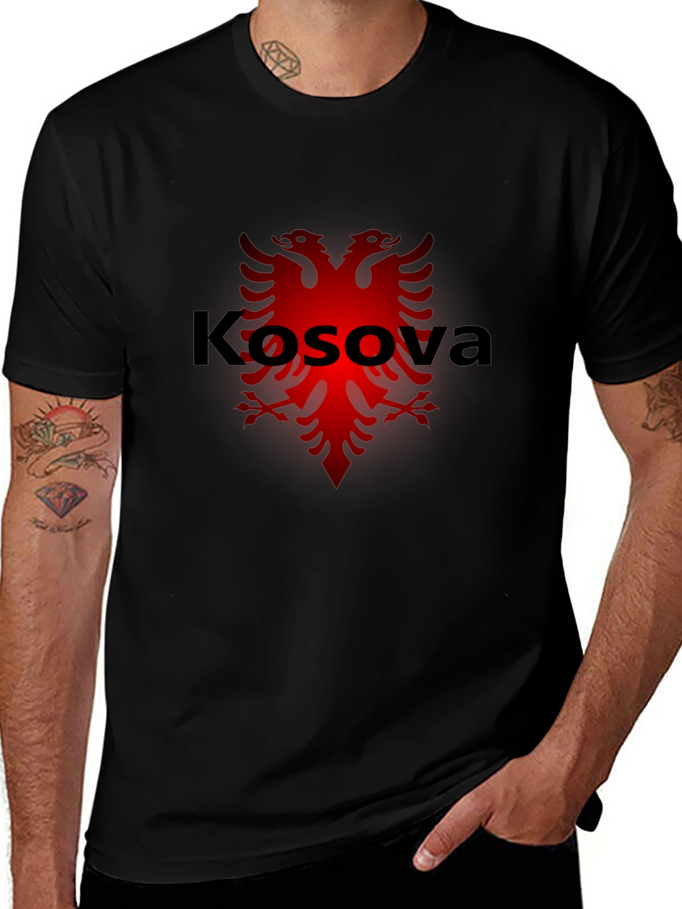 Kosova Eagle Graphic Black T-Shirt