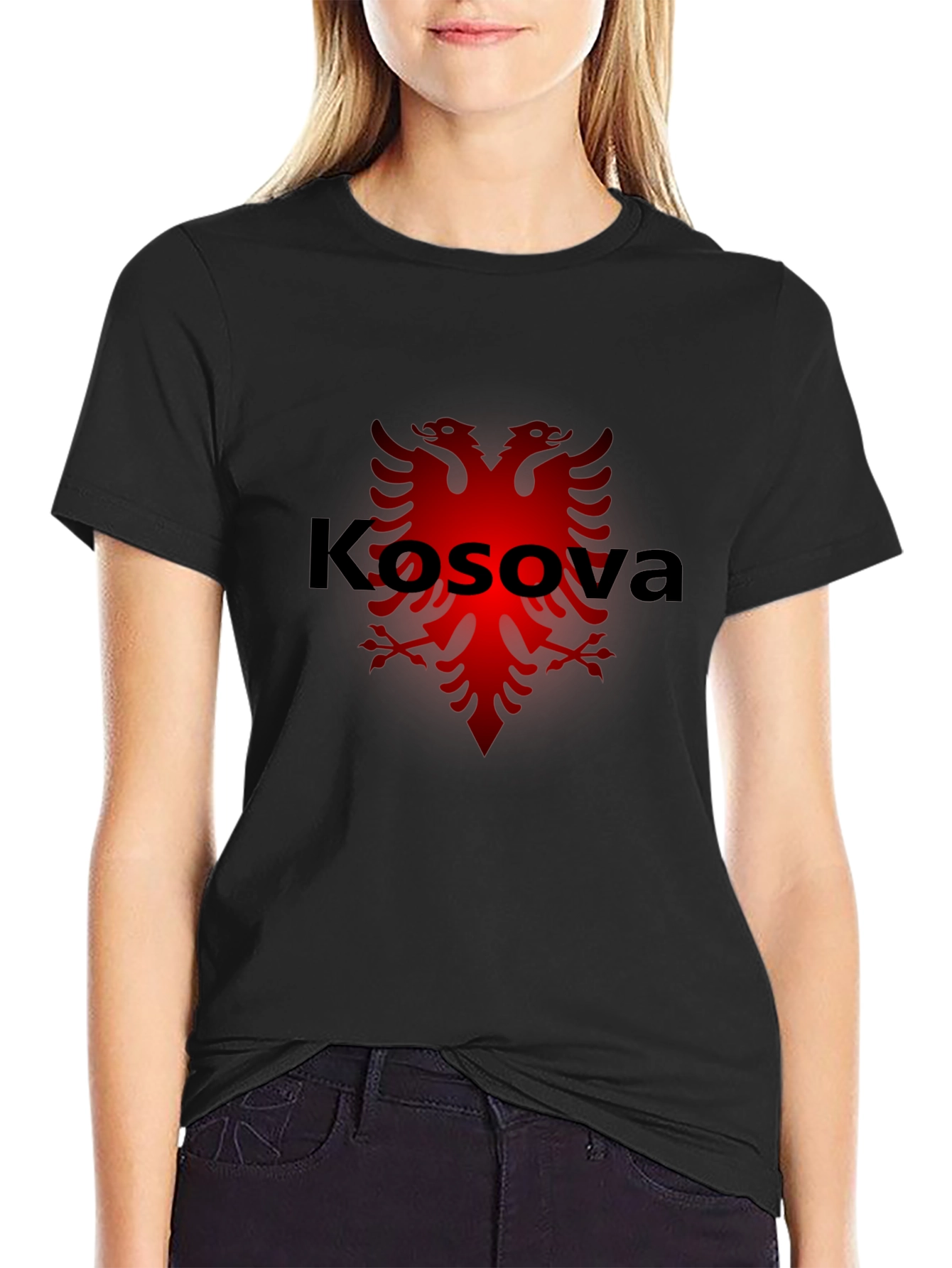Kosova Eagle Graphic Black T-Shirt