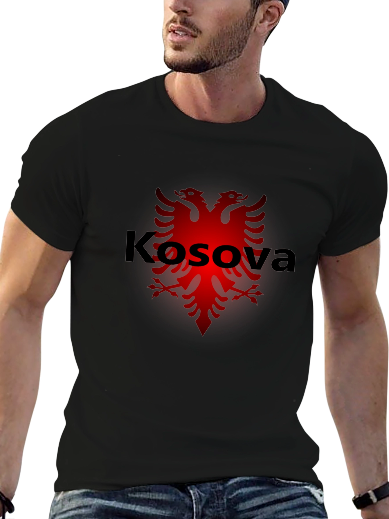 Kosova Eagle Graphic Black T-Shirt