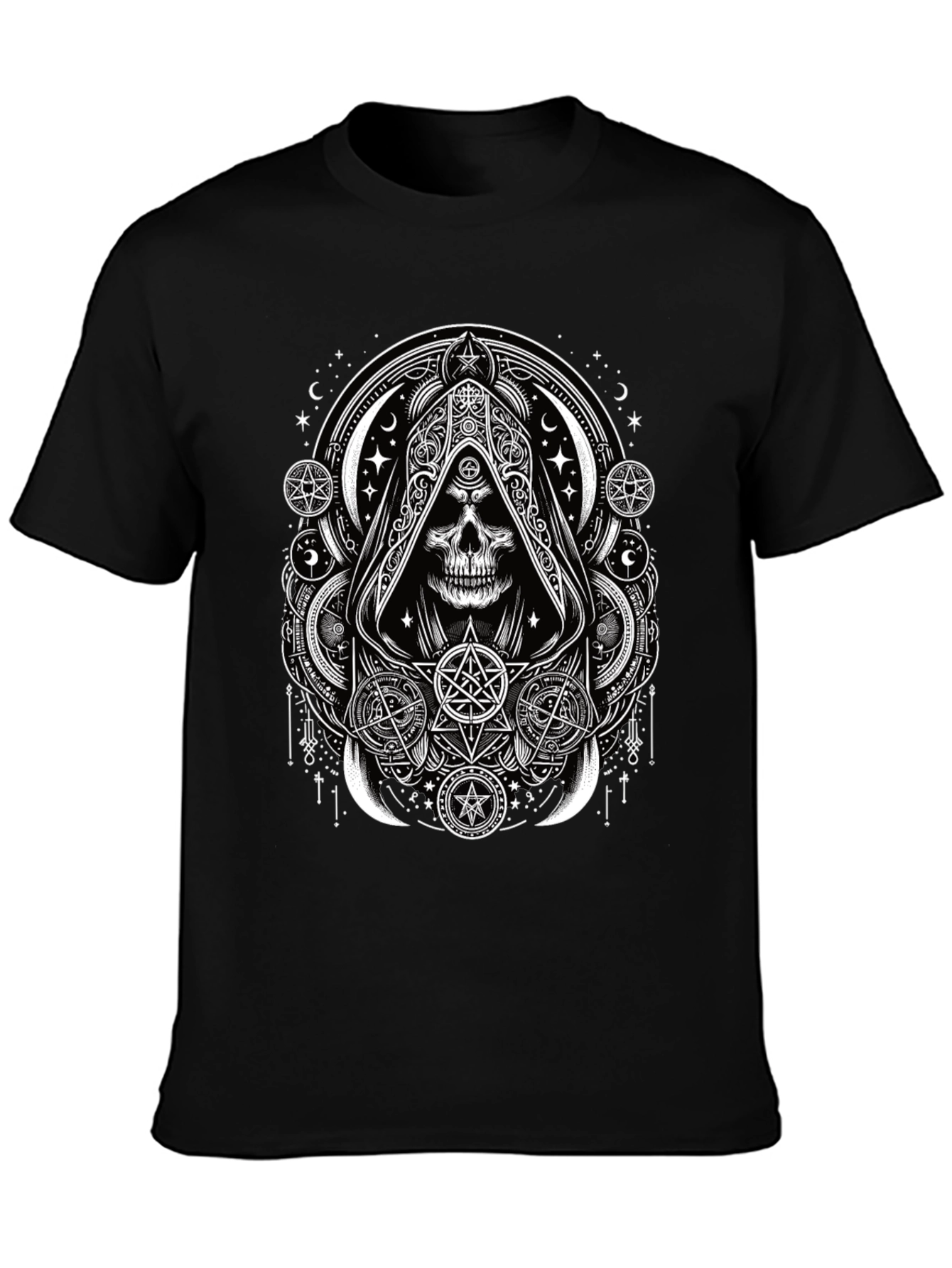 Occult Skull Graphic Tee - Dark Aesthetic T-Shirt