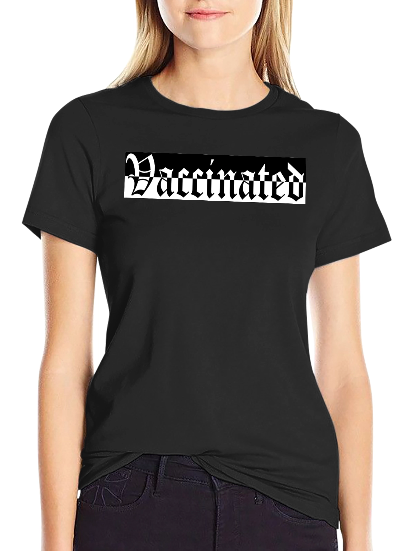Vaccinated Gothic T-Shirt - Black Cotton Tee