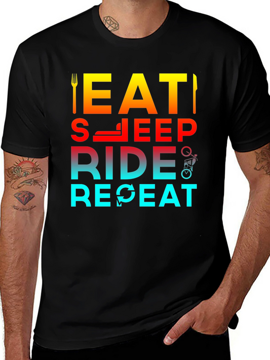 Eat Sleep Ride Repeat Graphic Tee