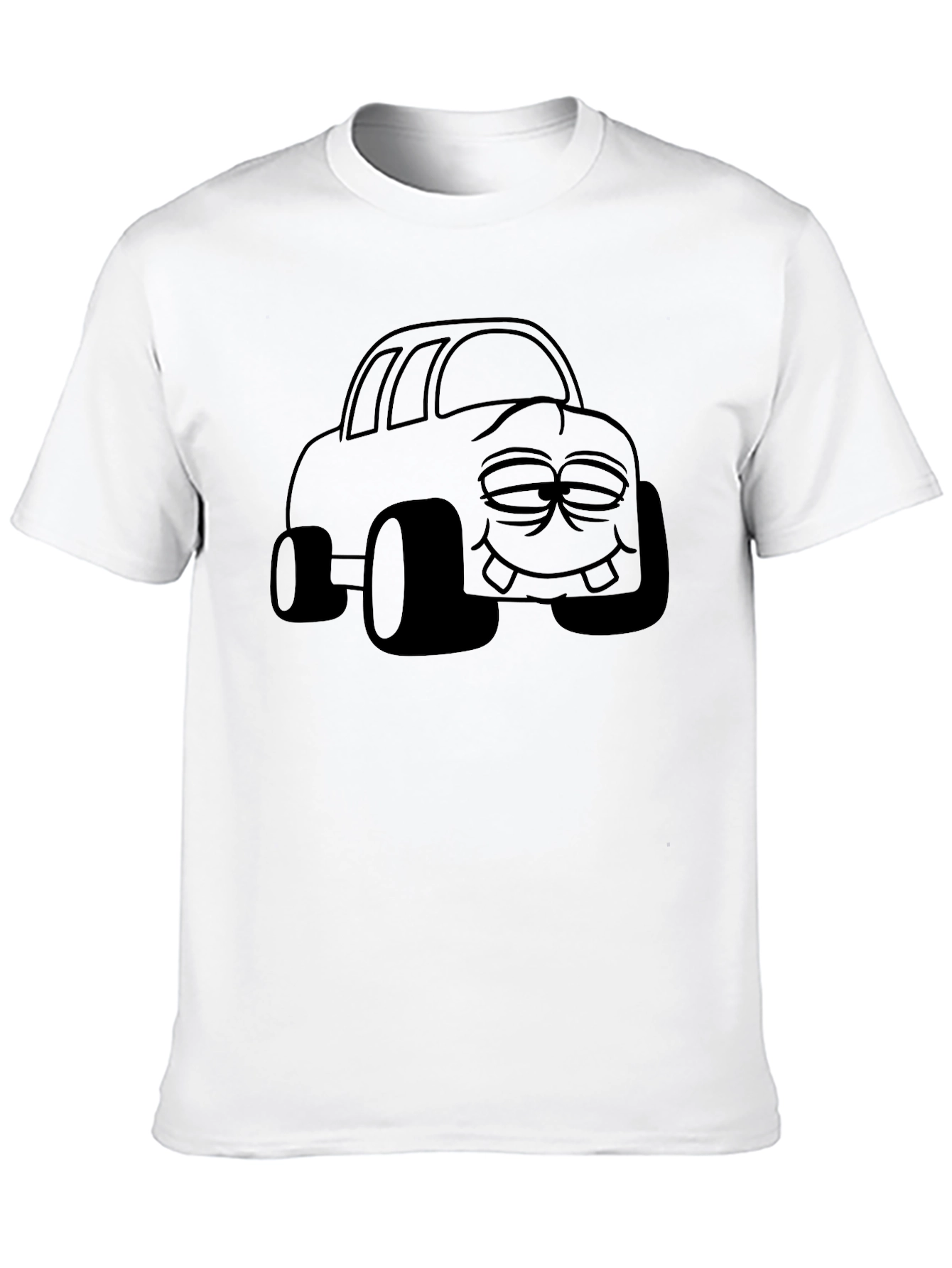 Cartoon Car Graphic Black T-Shirt
