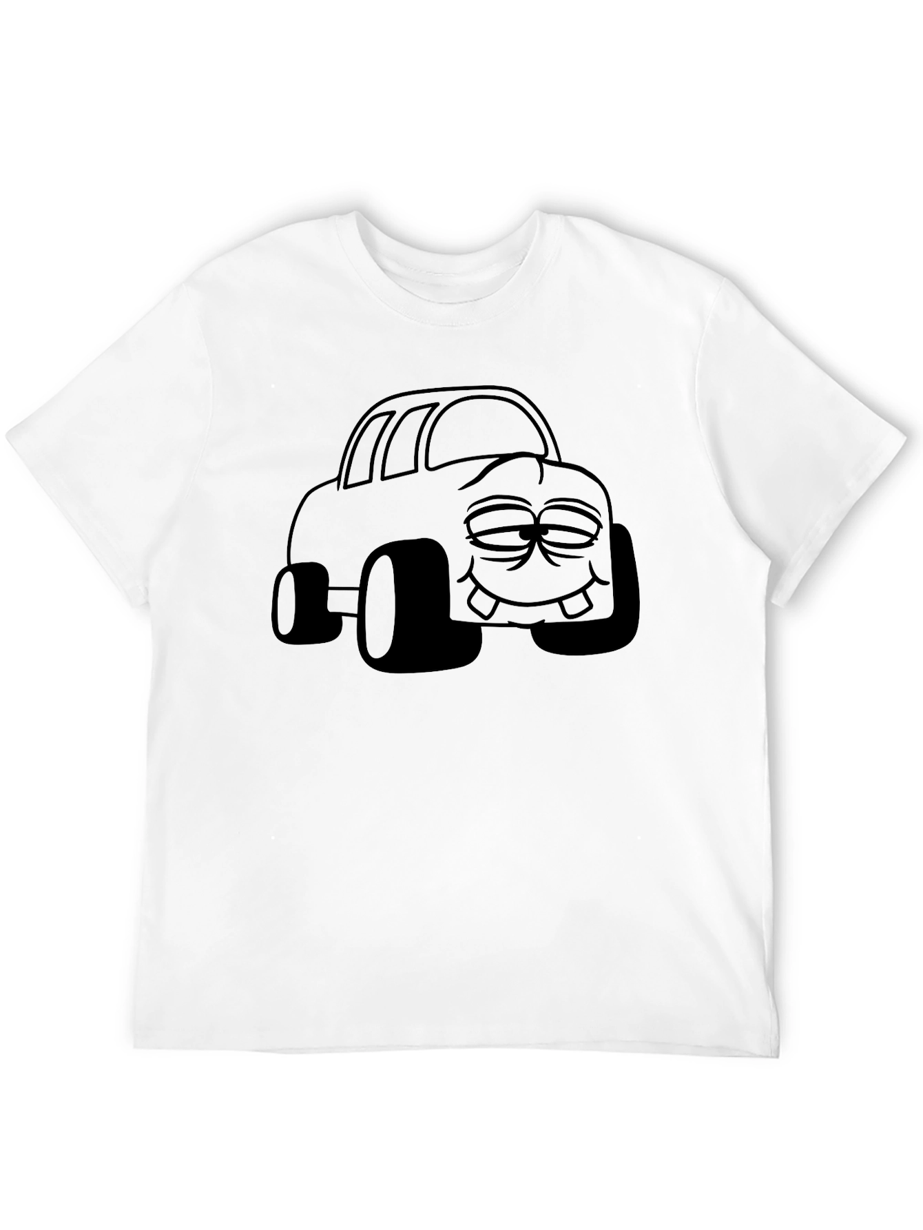 Cartoon Car Graphic Black T-Shirt