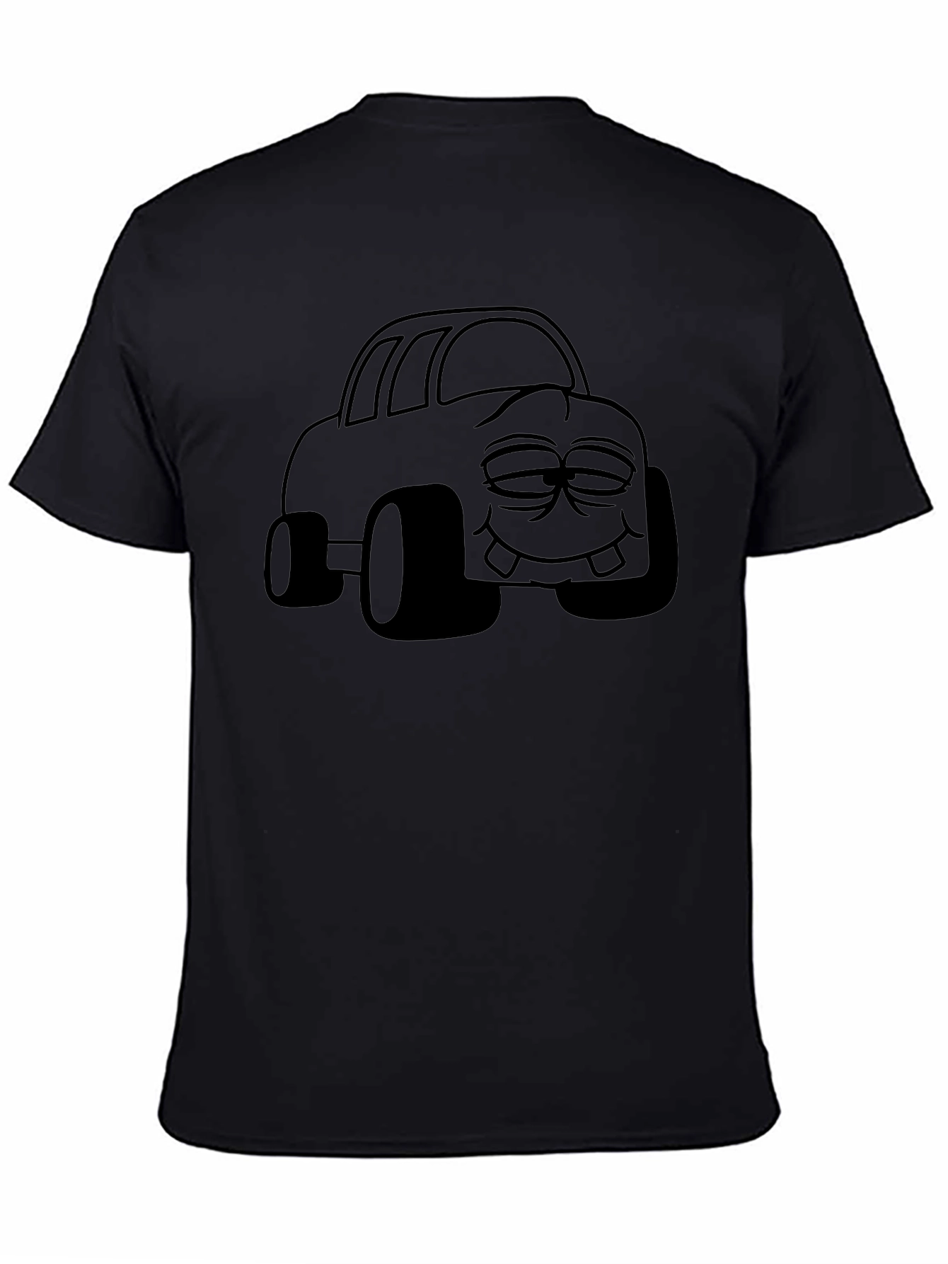 Cartoon Car Graphic Black T-Shirt