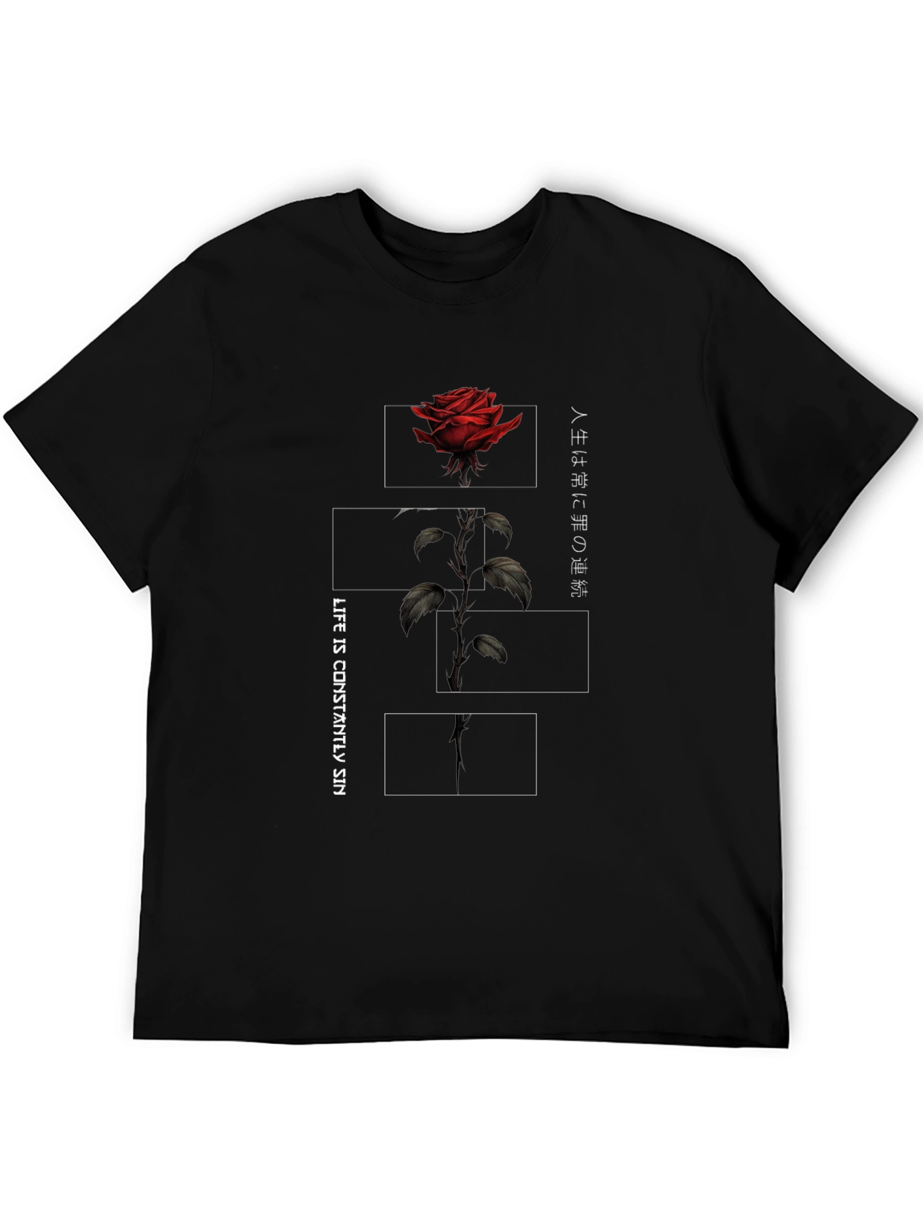 Rose Graphic Print Mens T-Shirt