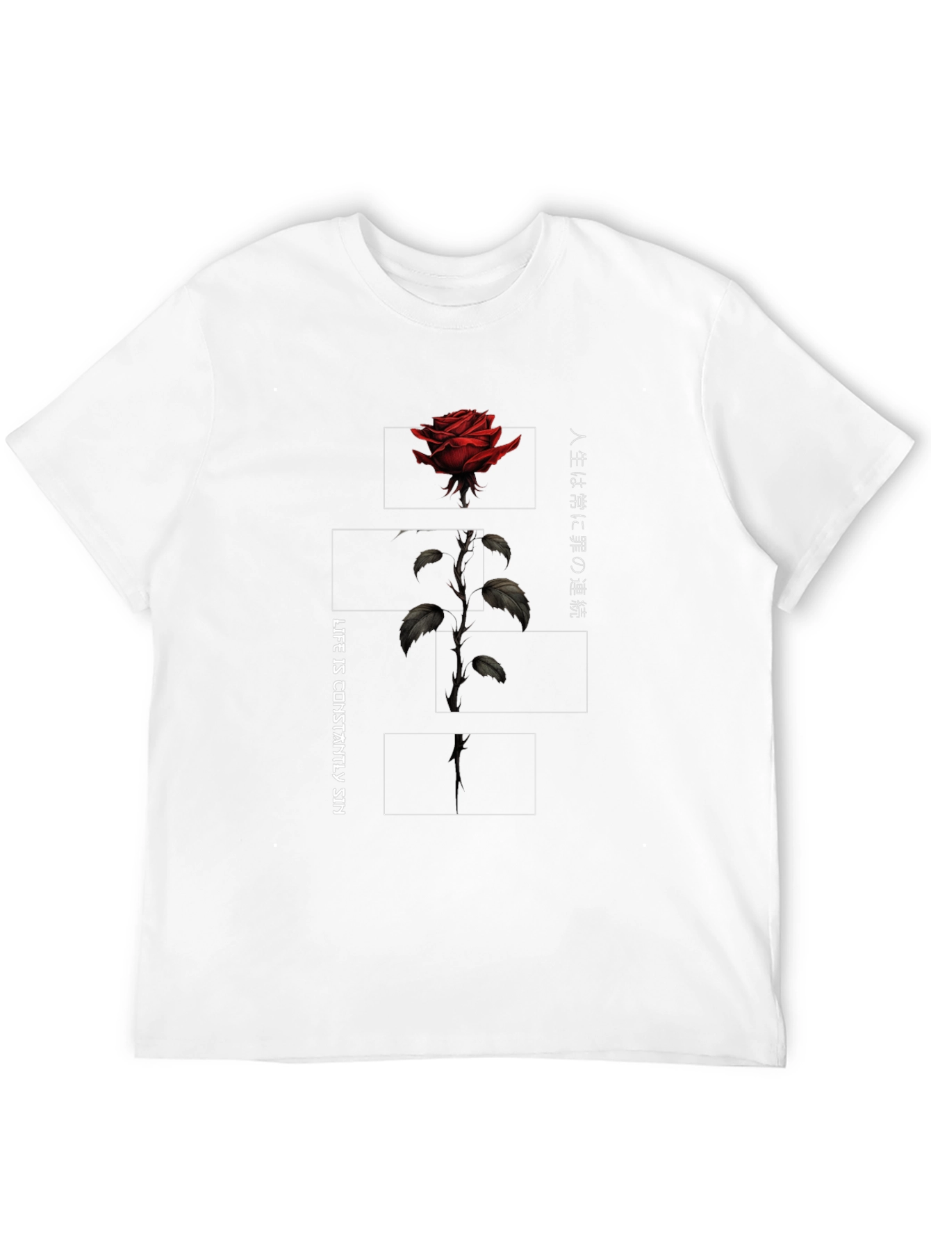 Rose Graphic Print Mens T-Shirt
