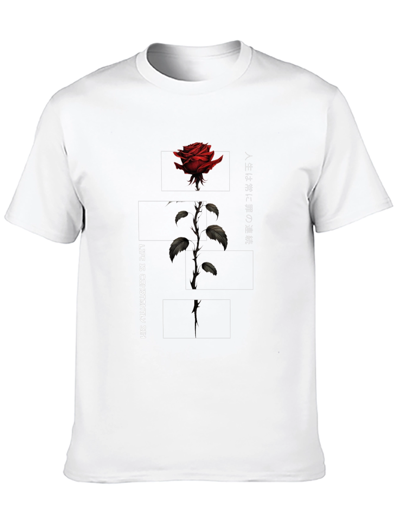 Rose Graphic Print Mens T-Shirt