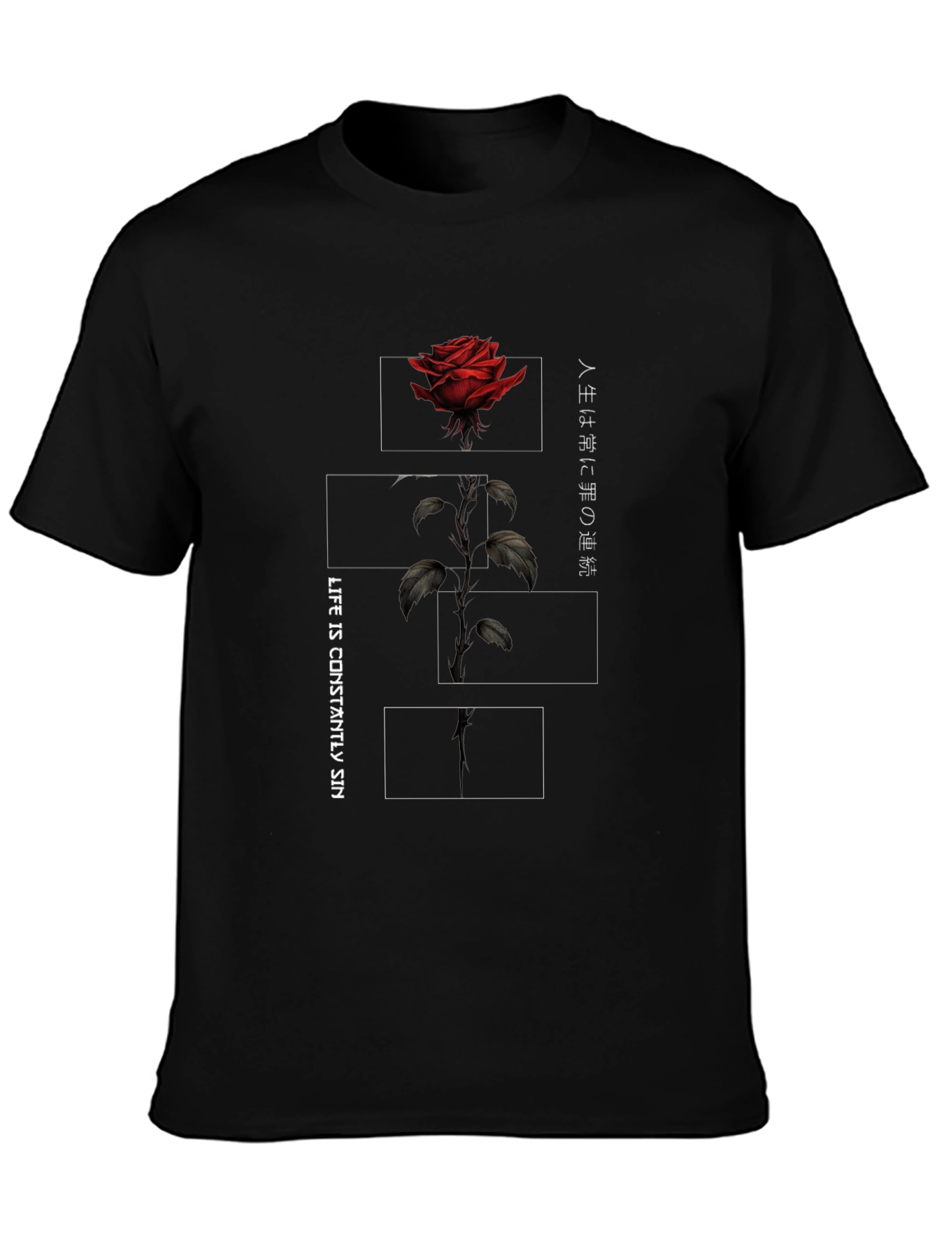 Rose Graphic Print Mens T-Shirt