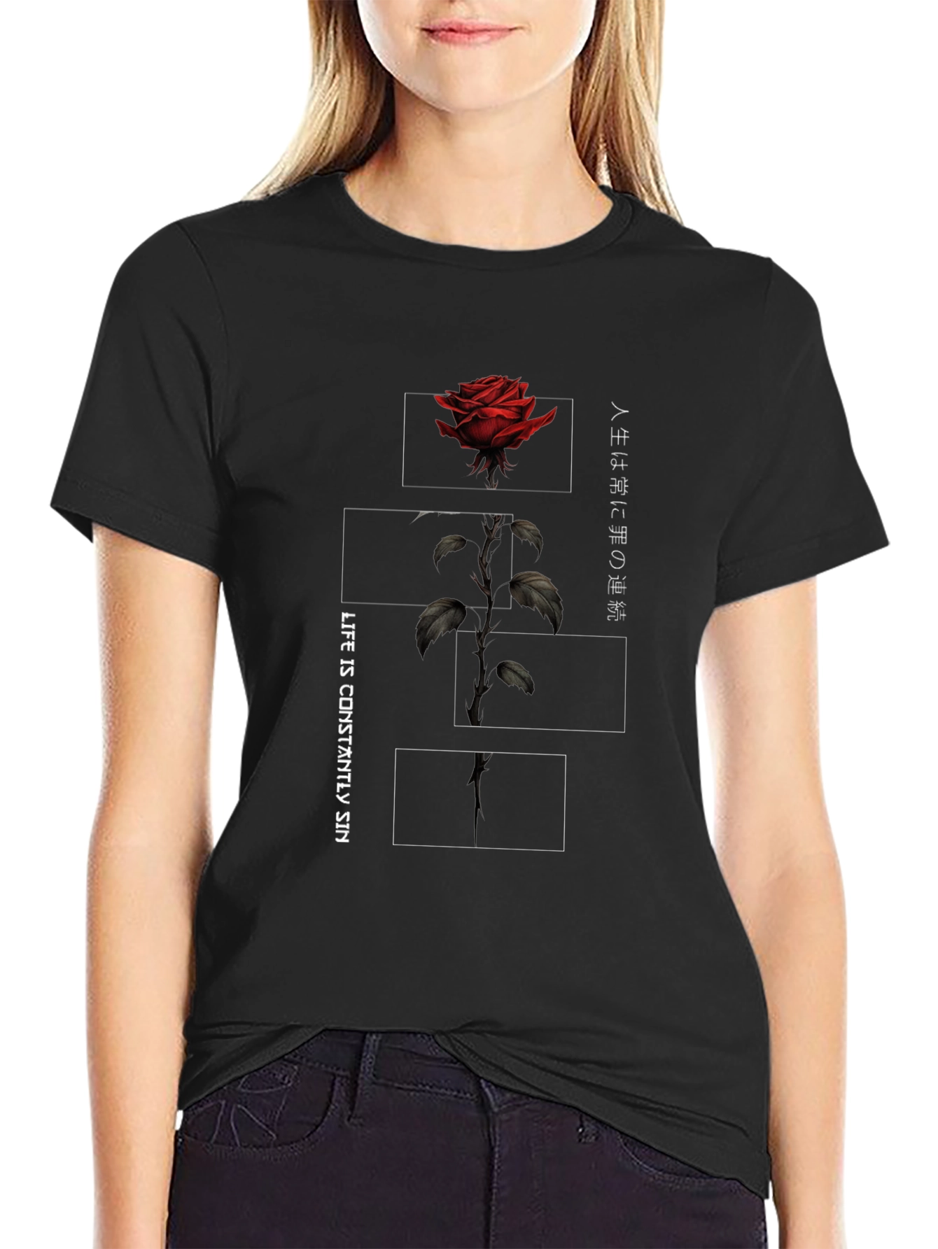 Rose Graphic Print Mens T-Shirt