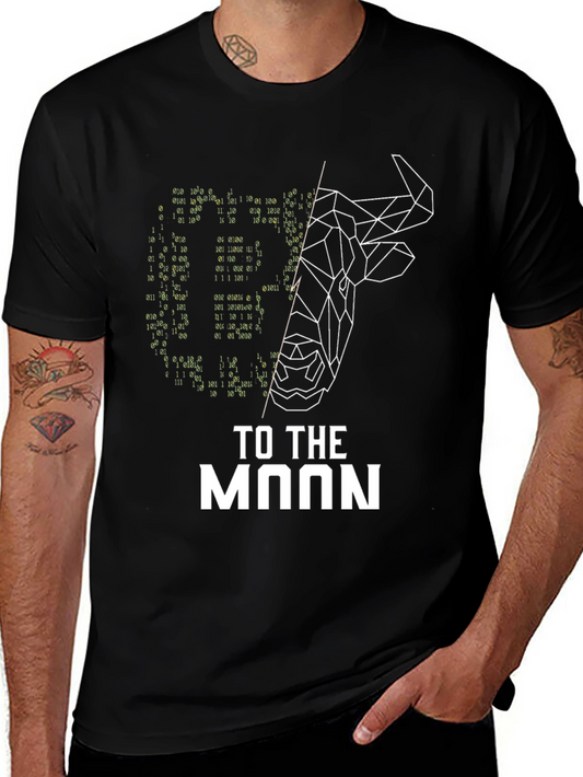 Bitcoin Bull To The Moon Black T-Shirt