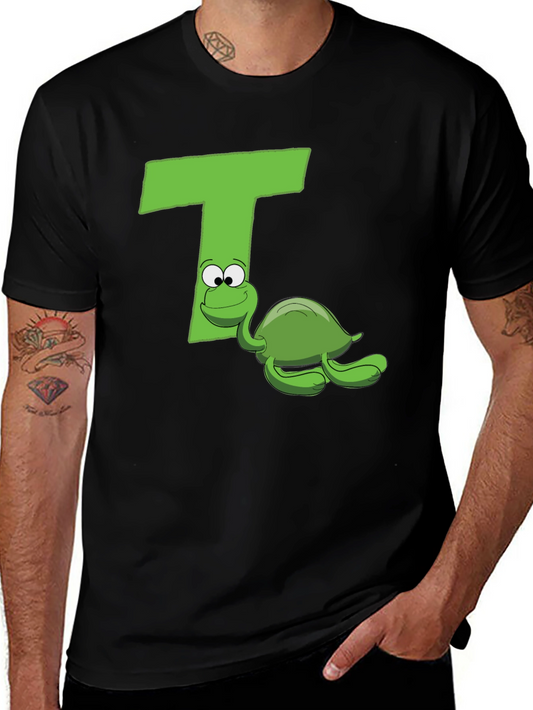 Turtle T-Shirt: Cartoon Letter Design