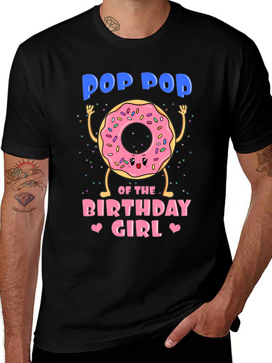 Pop Pop Birthday Girl Donut T-Shirt