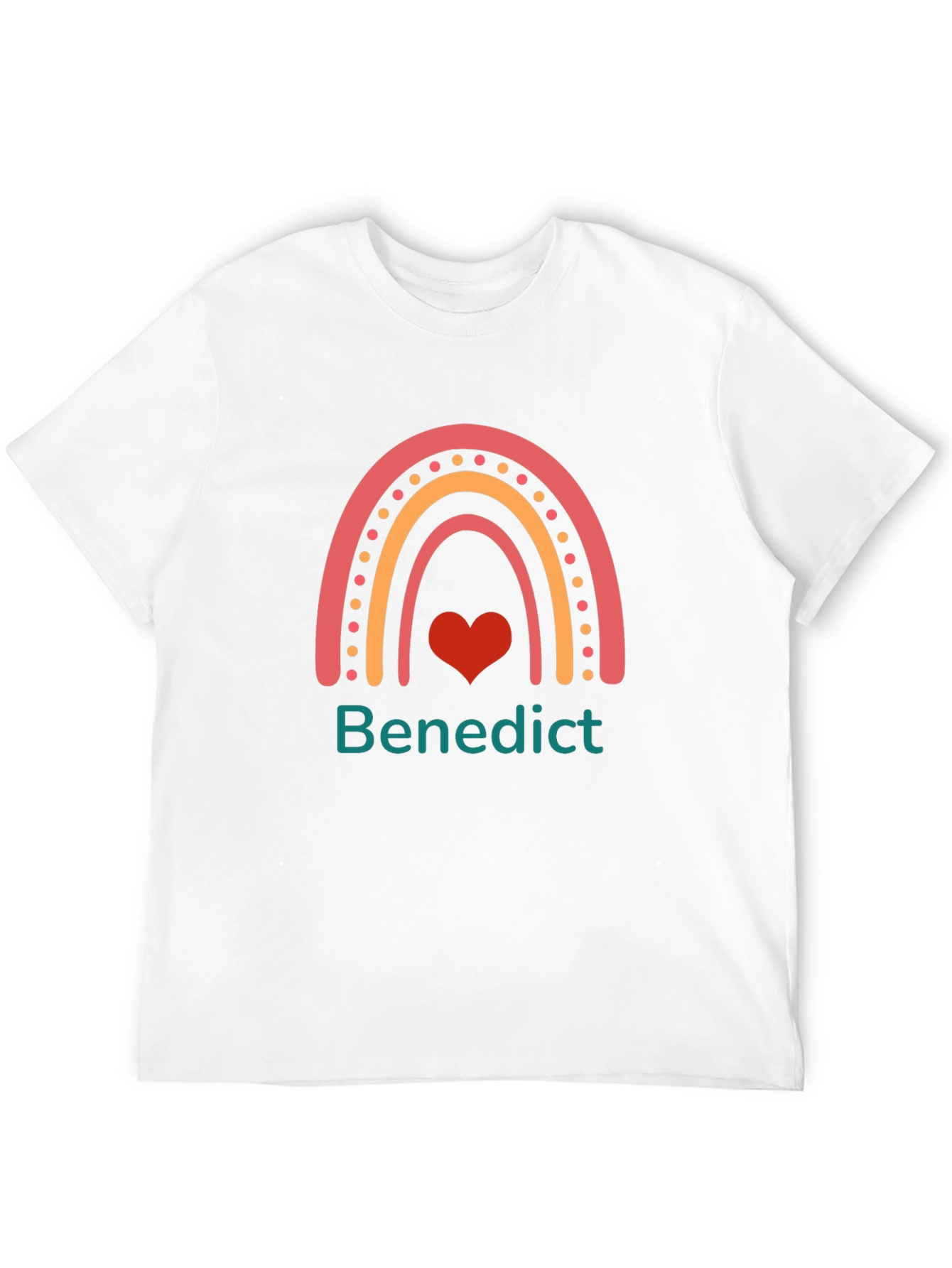Benedict Rainbow Heart T-Shirt - Custom Name Shirt