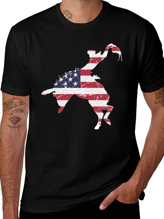 American Flag Rodeo Graphic T-Shirt