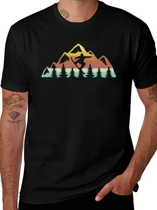 Retro Snowboard Mountain Graphic Tee