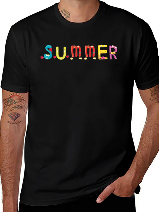 Fun Summer Cartoon T-Shirt - Crew Neck Casual Tee