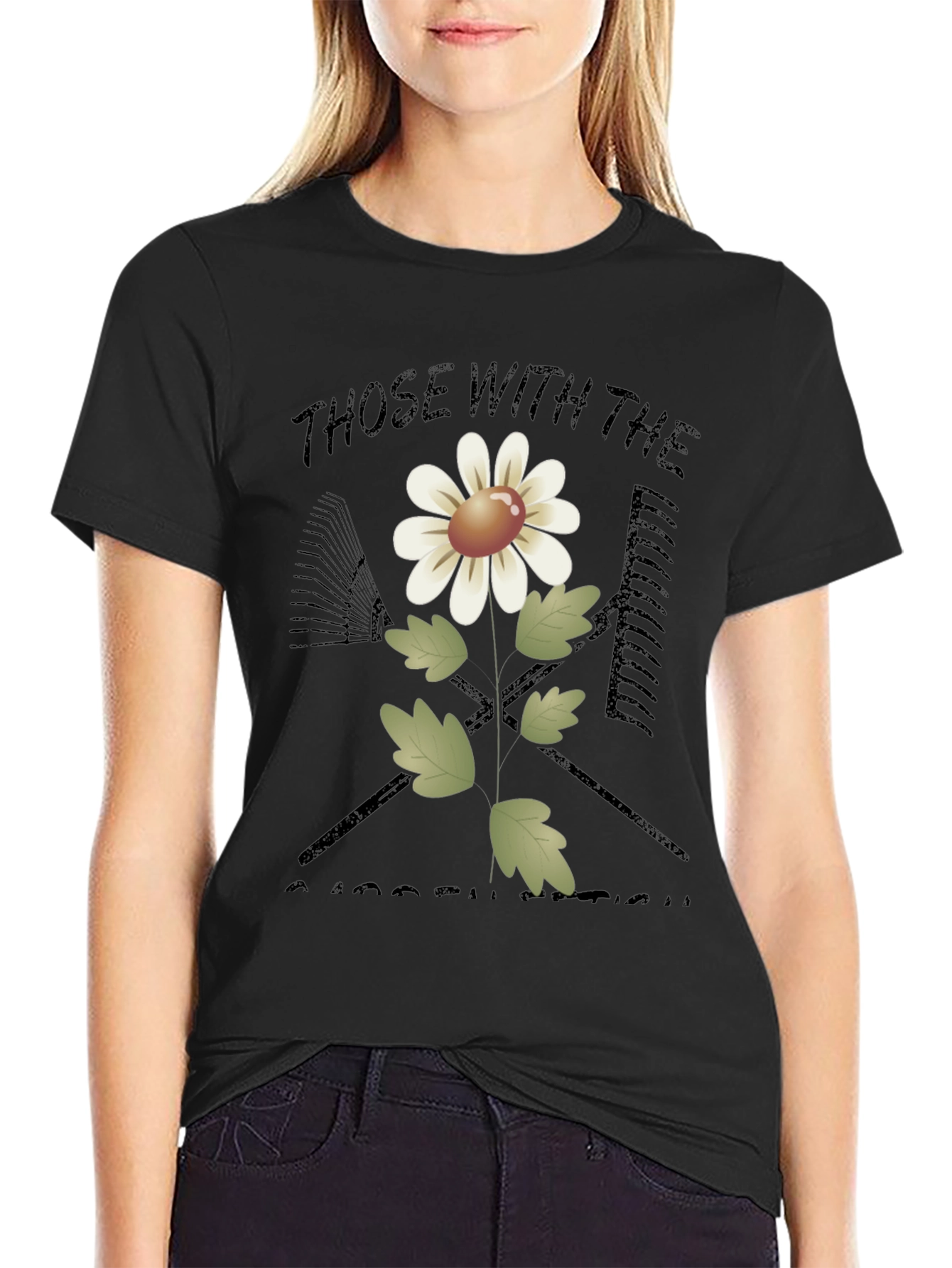 Gardeners Delight T-Shirt - Floral & Tools Design