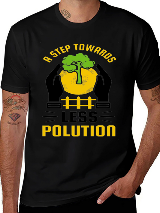 Eco-Friendly Less Pollution Graphic T-Shirt