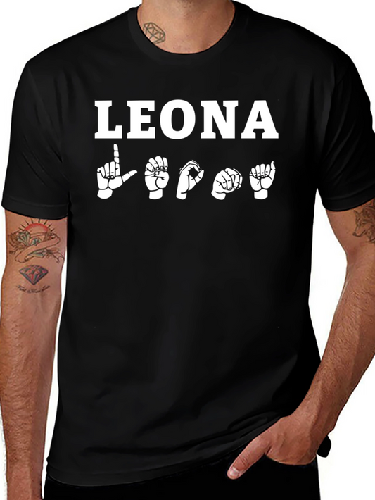 Leona Sign Language T-Shirt Black