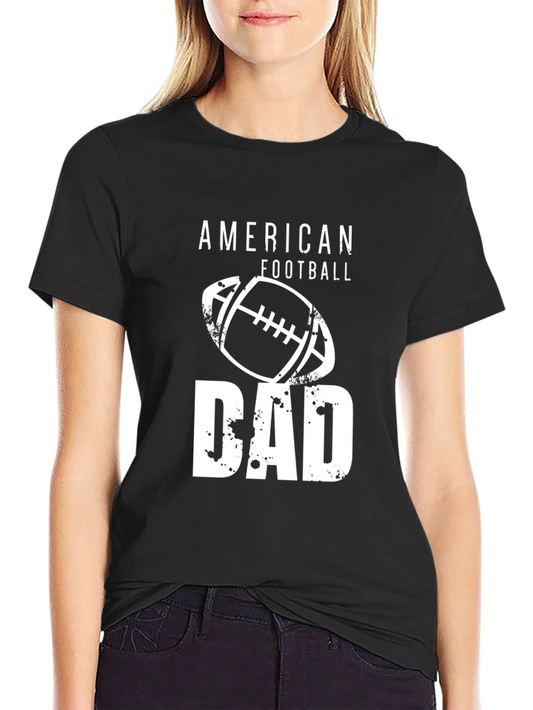 American Football Dad T-Shirt - Black Cotton