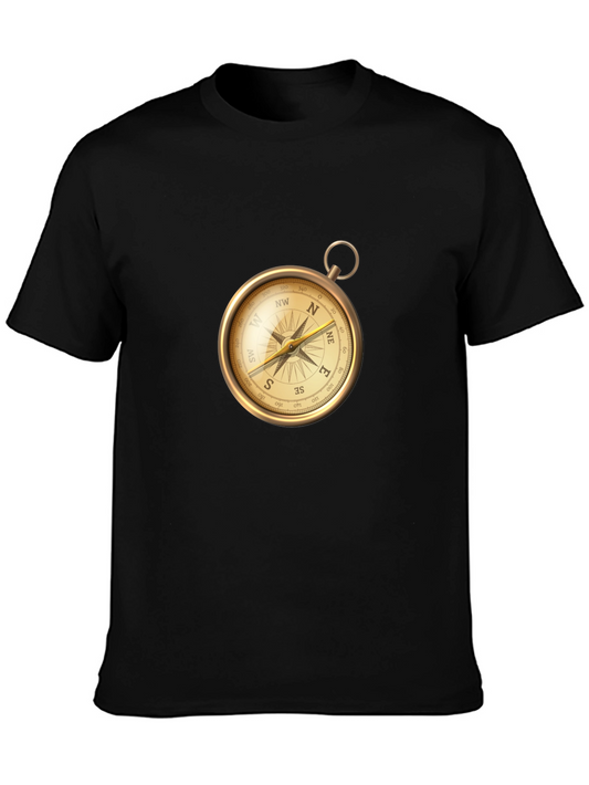 Compass Graphic Black T-Shirt - Explore in Style