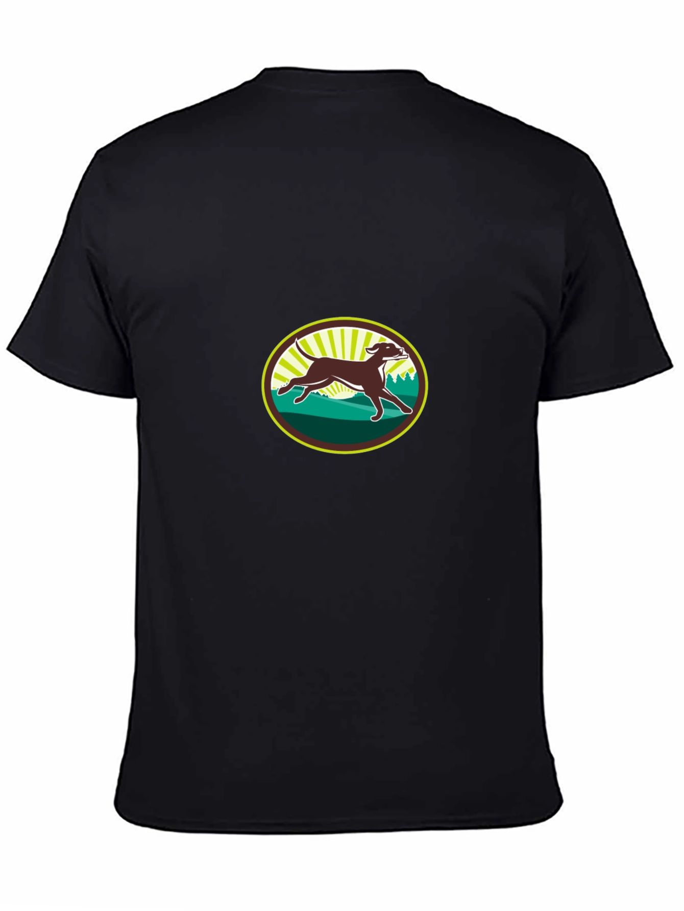Running Dog Graphic Tee - Black Cotton T-Shirt
