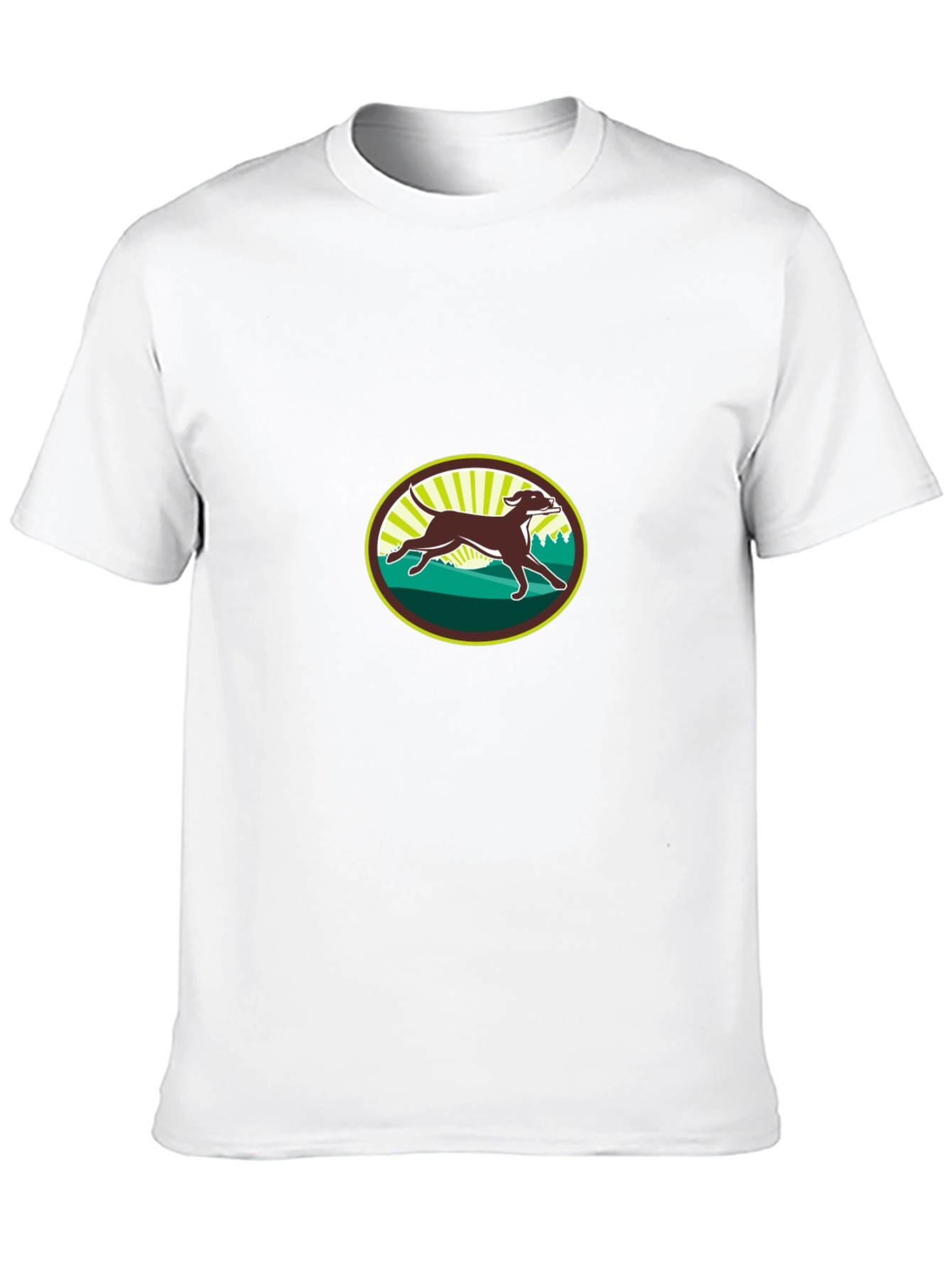 Running Dog Graphic Tee - Black Cotton T-Shirt